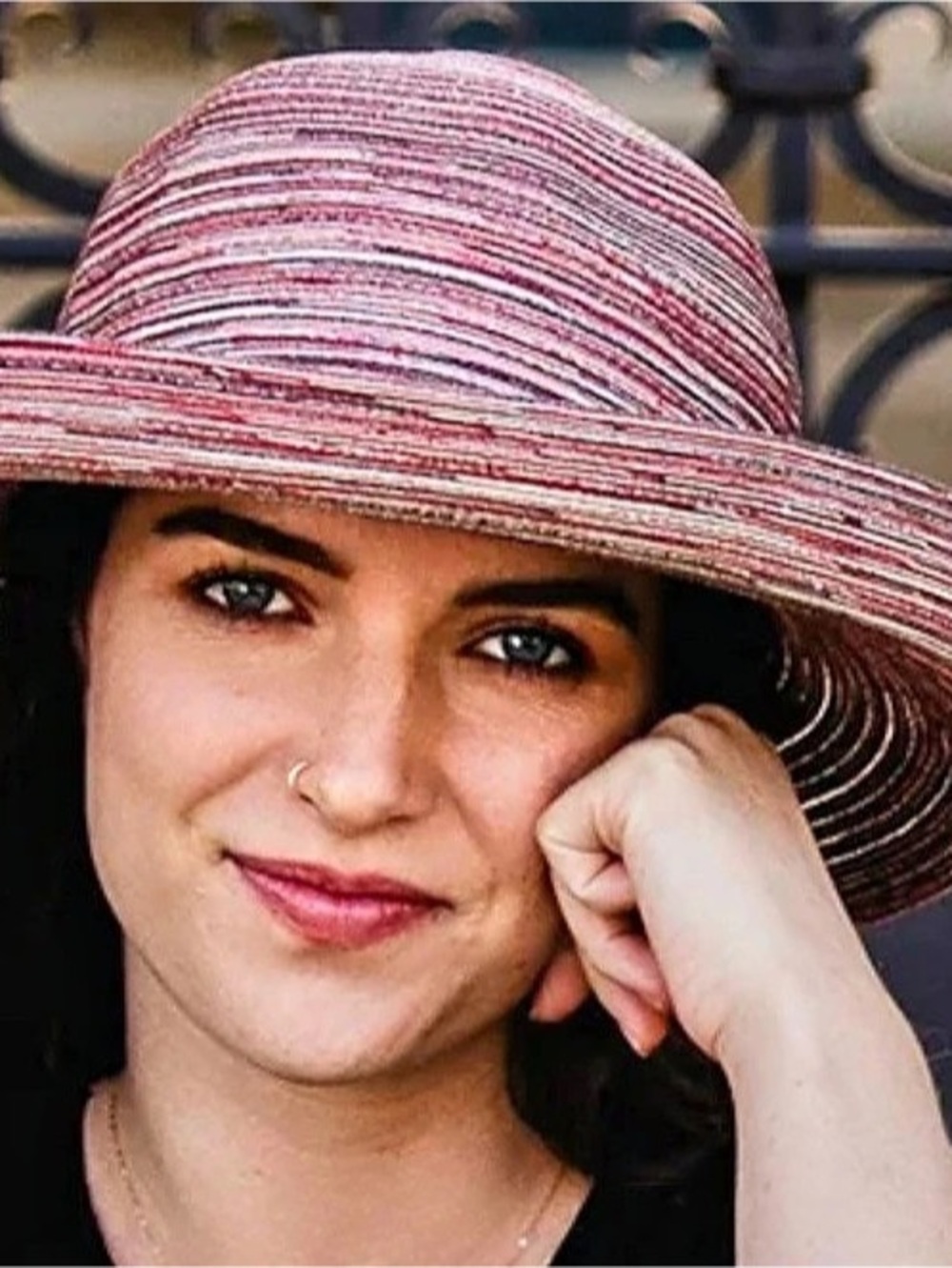 Wallaroo Striped Sun Hat -wide brim, adjustable